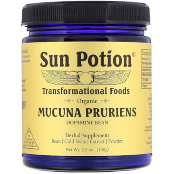 Органический порошок Mucuna Pruriens, 3,5 унции (100 г) Sun Potion