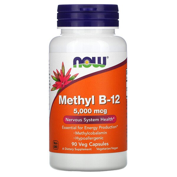 Methyl B-12 - 5000 мкг - 90 растительных капсул - NOW Foods NOW Foods