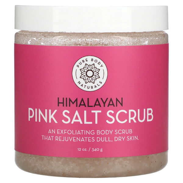Скраб из гималайской розовой соли, 12 унций (340 г) Pure Body Naturals