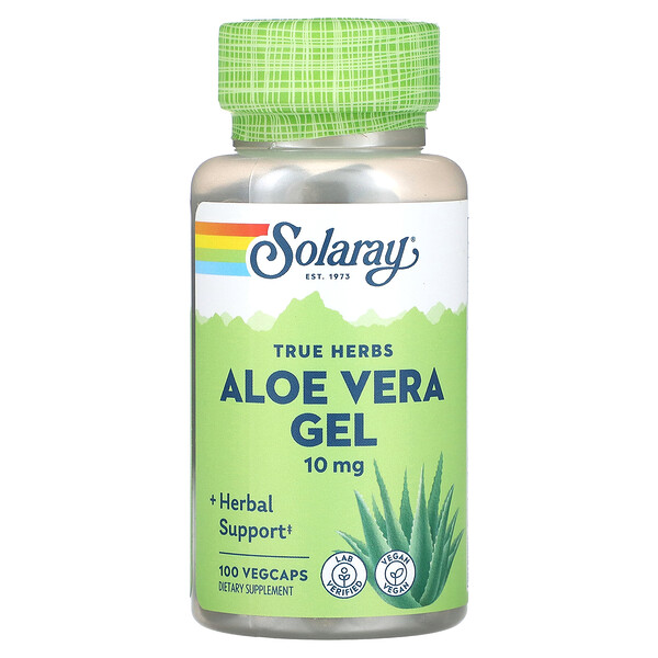 Алоэ Вера Гель - 10 мг - 100 растительных капсул - Solaray Solaray