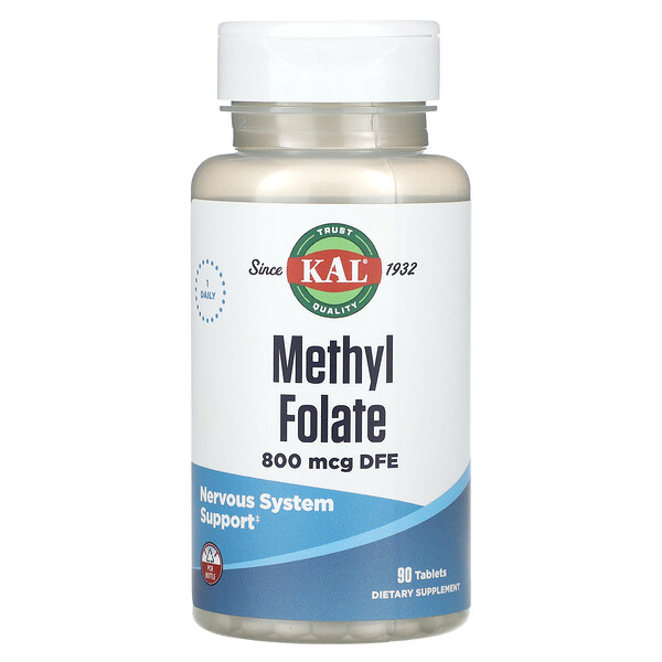 Метилфолат - 800 мкг DFE - 90 таблеток - KAL KAL