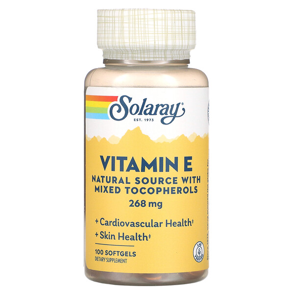 Витамин E - 268 мг - 100 капсул - Solaray Solaray