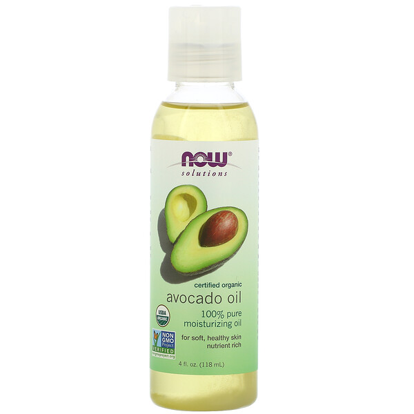 Solutions, Органическое масло авокадо, 4 жидких унции (118 мл) NOW Foods