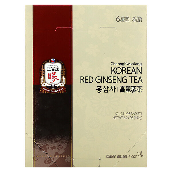 Корейский чай с красным женьшенем, 50 пакетиков по 0,105 унции (3 г) каждый Korea Ginseng Corp