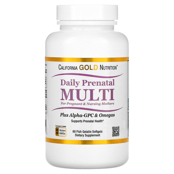 Пренатальный Мультивитамин - 60 желатиновых капсул - California Gold Nutrition California Gold Nutrition