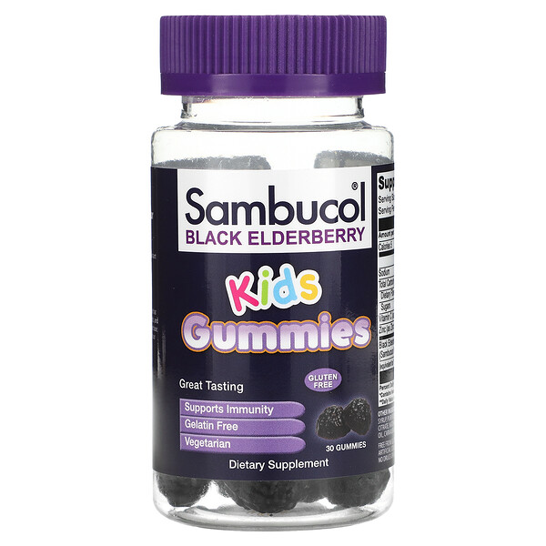 Черная бузина, жевательные конфеты для детей, 30 жевательных конфет Sambucol