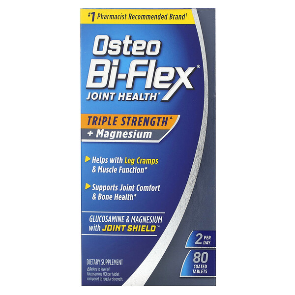 Joint Health, Triple Strength + Magnesium, 80 Coated Tablets (Таблетки с покрытием) Osteo Bi-Flex