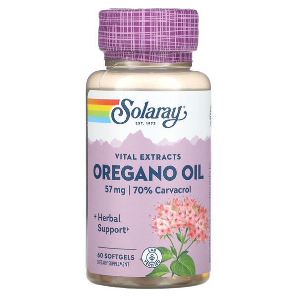 Oregano Oil Vital Extracts, 57 mg, 60 Softgels (Мягкие капсулы) Solaray