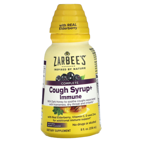 Комплексный сироп от кашля + иммунитет, натуральные ягоды, 8 жидких унций (236 мл) Zarbee's