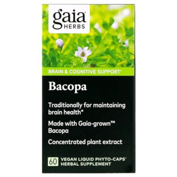Bacopa, 60 веганских жидких фито-капсул Gaia Herbs