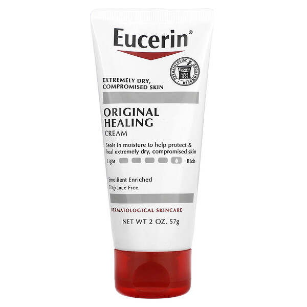 Original Healing, Крем для очень сухой чувствительной кожи, без запаха, 2 унции (57 г) Eucerin