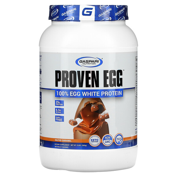 Proven Egg, 100% белок яичного белка, соленая кармель, 2 фунта (900 г) Gaspari Nutrition