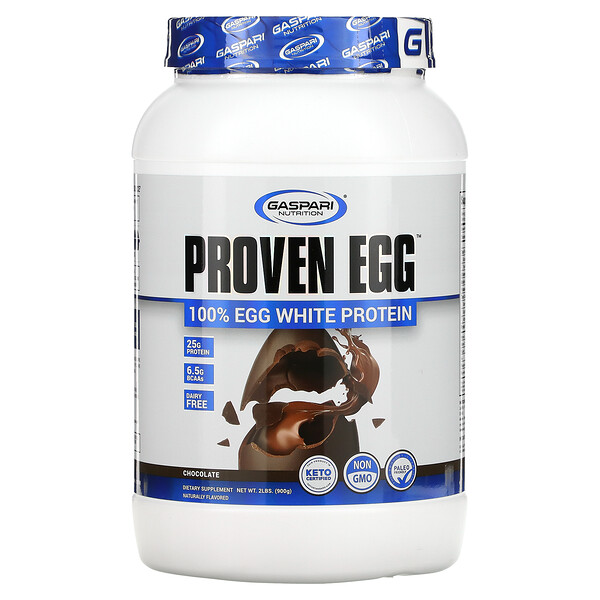 Proven Egg, 100% белок яичного белка, шоколад, 2 фунта (900 г) Gaspari Nutrition