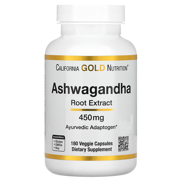 Ashwagandha, 450 mg, 180 Veggie Capsules California Gold Nutrition