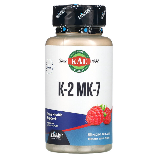 K-2 MK-7, Малина - 60 микротаблеток - KAL KAL
