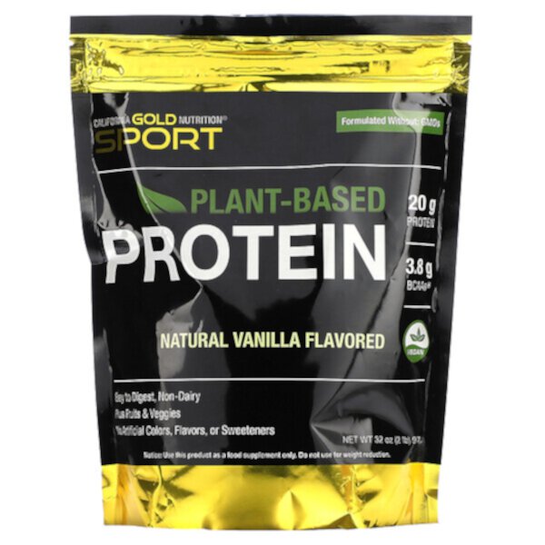 Растительный протеин со вкусом ванили, веганский, легко усваиваемый, 2 фунта (907 г) California Gold Nutrition