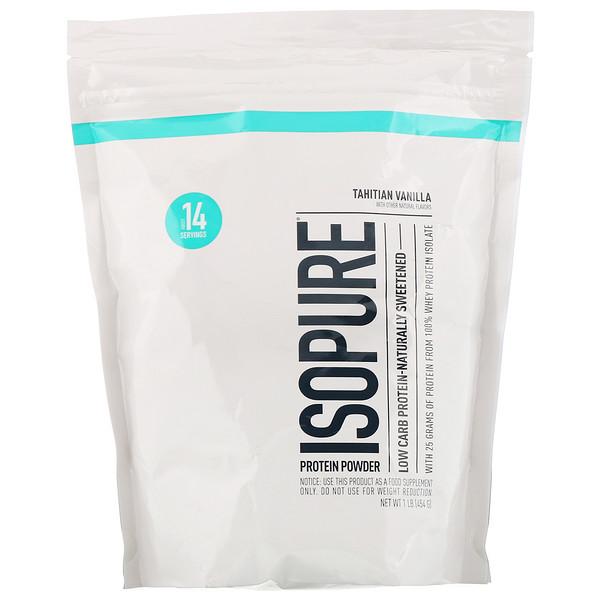 Протеиновый порошок с низким содержанием углеводов, таитянская ваниль, 1 фунт (454 г) Isopure