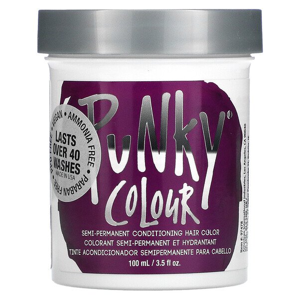 Полуперманентная краска-кондиционер для волос, фиолетовый, 3,5 ж. унц. (100 мл) Punky Colour