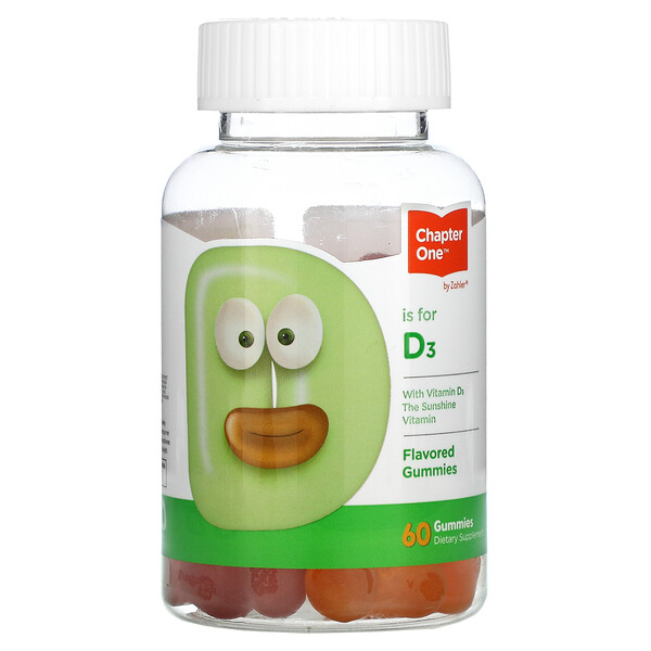 Витамин D3, жевательные конфеты со вкусом, 60 жевательных конфет CHAPTER ONE