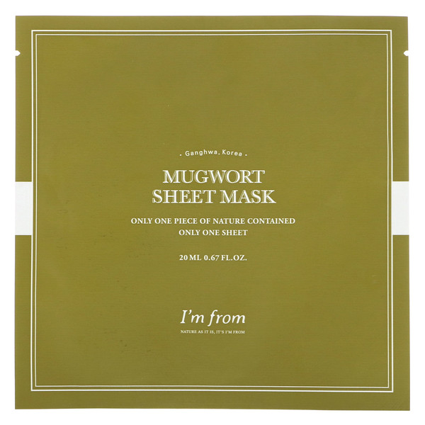 Тканевая маска для красоты с полынью, 1 тканевая маска, 0,67 ж. унц. (20 мл) I'm From