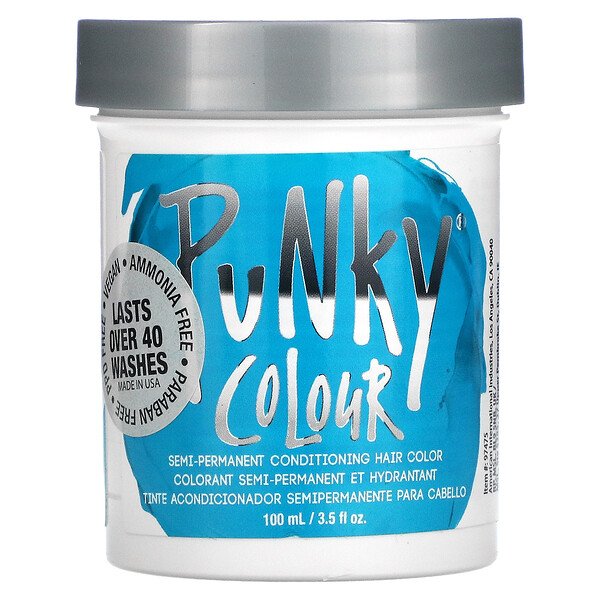 Полуперманентная краска-кондиционер для волос, бирюзовый, 3,5 ж. унц. (100 мл) Punky Colour