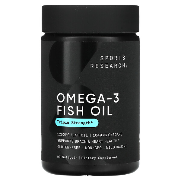 Omega-3 Fish Oil, Triple Strength, 1,250 mg, 90 Softgels Sports Research