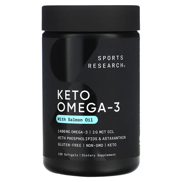 Кето Омега-3 с лососевым маслом, 120 мягких таблеток Sports Research