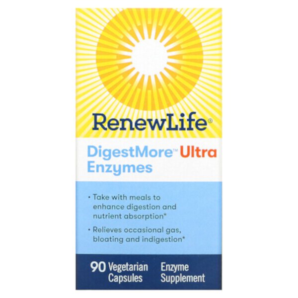 DigestMore Ultra Enzymes - 90 вегетарианских капсул - Renew Life Renew Life