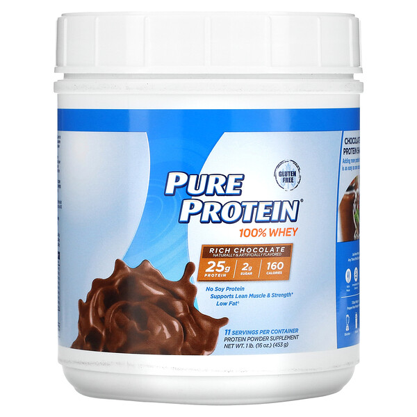 100% сывороточный чистый протеин, насыщенный шоколад, 1 фунт (453 г) Pure Protein