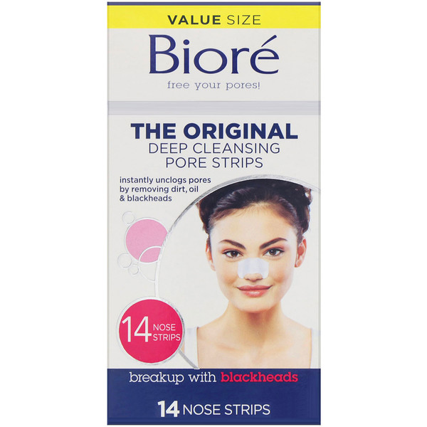 The Original Deep Cleansing Pore Strips, 14 полосок для носа Biore