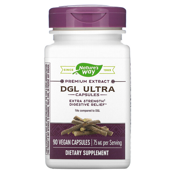 DGL Ultra, 75 мг, 90 веганских капсул Nature's Way