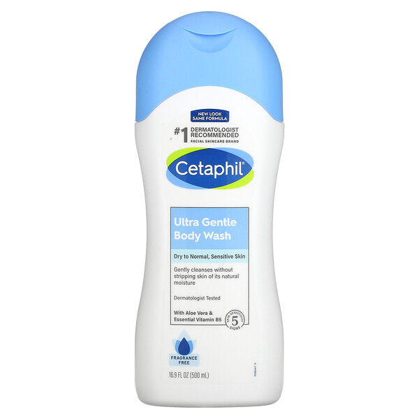 Ultra Gentle, Средство для мытья тела, без запаха, 16,9 жидких унций (500 мл) Cetaphil