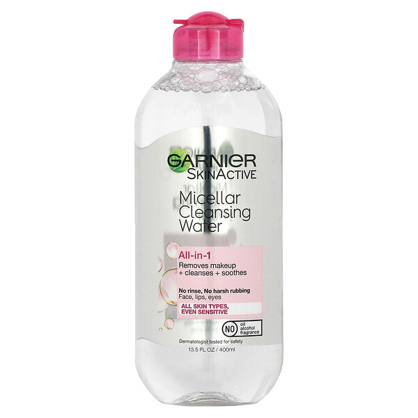 SkinActive, Мицеллярная очищающая вода, универсальное средство для снятия макияжа, для всех типов кожи, 13,5 жидких унций (400 мл) Garnier