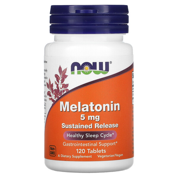 Мелатонин, 5 мг, 120 таблеток NOW Foods