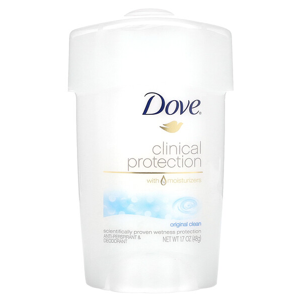 Clinical Protection, Prescription Strength, дезодорант-антиперспирант, Original Clean, 1,7 унции (48 г) Dove