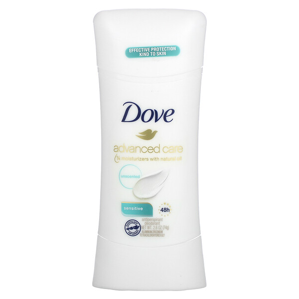 Advanced Care, Дезодорант-антиперспирант для чувствительной кожи, 2,6 унции (74 г) Dove