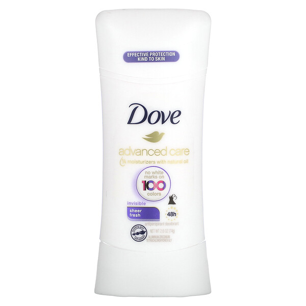 Advanced Care, Invisible, дезодорант-антиперспирант, чистая свежесть, 2,6 унции (74 г) Dove