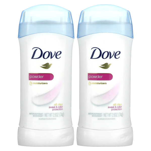 Твердый дезодорант Invisible, порошок, 2 упаковки по 2,6 унции (74 г) каждая Dove