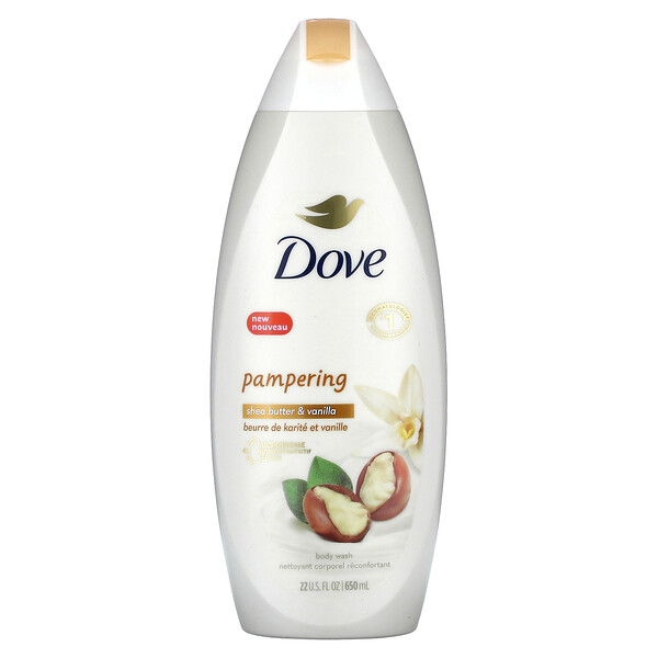 Purely Pampering, Средство для мытья тела, масло ши с теплой ванилью, 22 жидких унции (650 мл) Dove