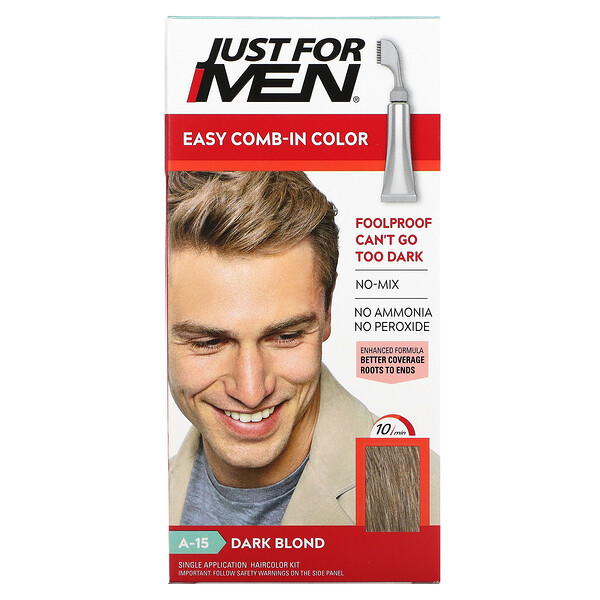 Easy Comb-In Color, Мужская краска для волос, Темно-русый A-15, Набор для однократного применения Just for Men