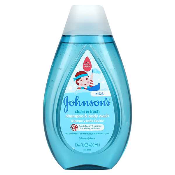 Kids, Clean & Fresh, шампунь и гель для душа, 13,6 жидких унций (400 мл) Johnson's Baby