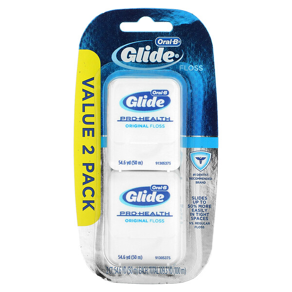 Glide, Pro-Health, оригинальная нить, 2 шт., 54,6 ярда (50 м) каждый Oral-B