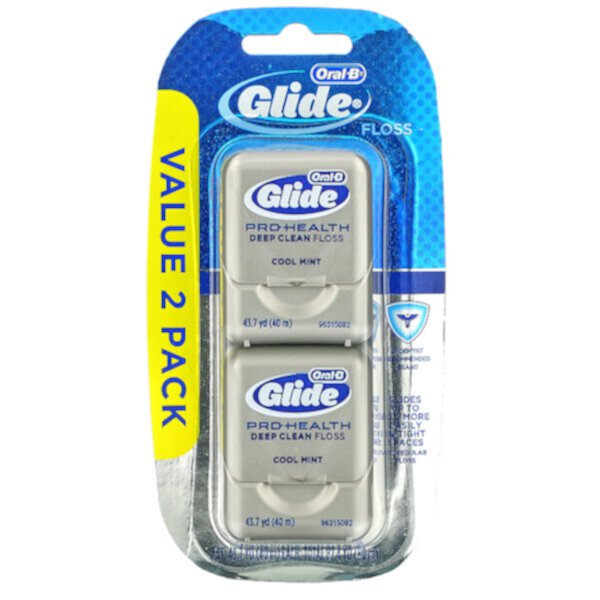 Glide, Pro-Health, нить глубокой очистки, прохладная мята, 2 упаковки, 43,7 ярда (40 м) каждая Oral-B