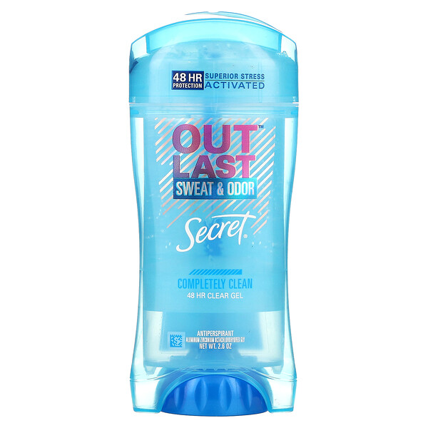 Outlast, Прозрачный гель-дезодорант со стойкостью на 48 часов, полностью чистый, 2,6 унции (73 г) Secret
