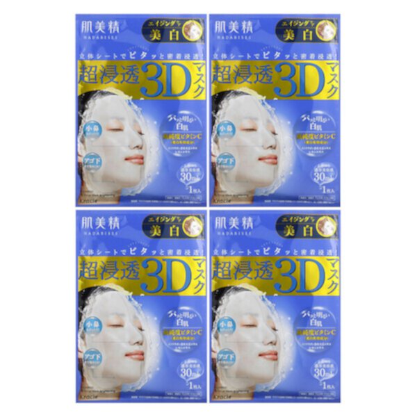 Hadabisei, Маска для лица 3D Beauty, уход за старением и очищение, 4 листа по 1,01 жидкой унции (30 мл) каждый Kracie