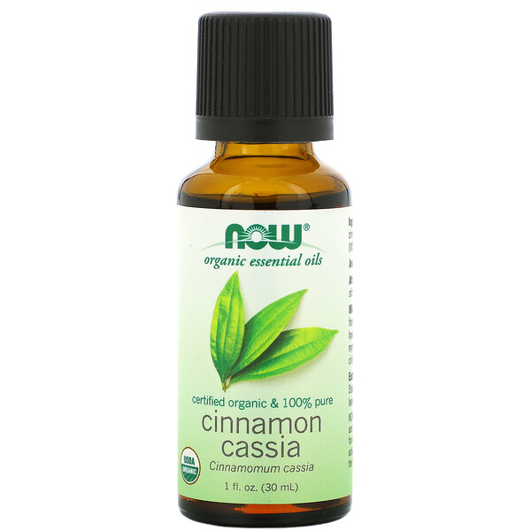 Organic Essential Oils, Cinnamon Cassia, 1 fl oz (30 ml) NOW Foods