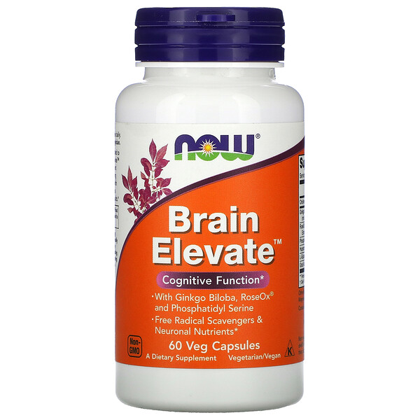 Brain Elevate, 60 растительных капсул NOW Foods
