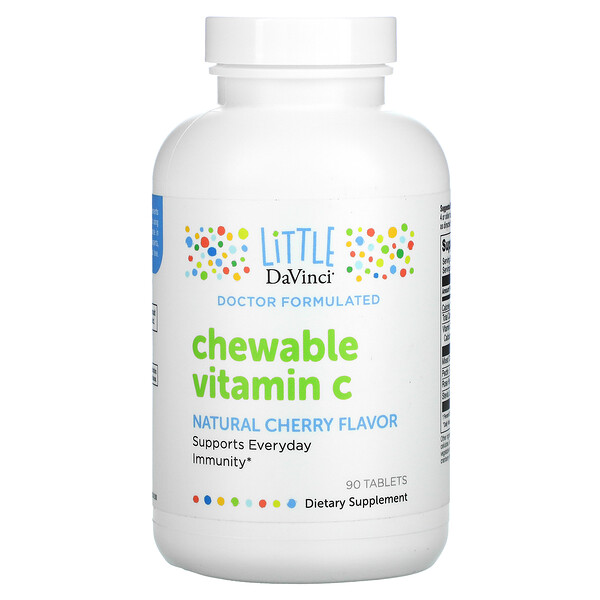 Жевательный витамин С, натуральная вишня, 90 таблеток Little DaVinci