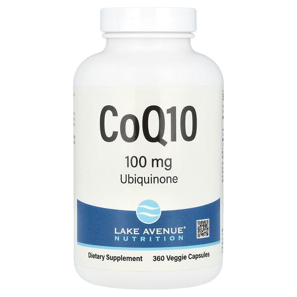 CoQ10, USP Убихинон - 100 мг - 360 вегетарианских капсул - Lake Avenue Nutrition Lake Avenue Nutrition
