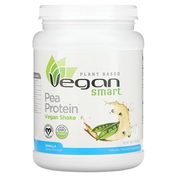 Веганский коктейль с гороховым протеином, ваниль, 19 унций (540 г) VeganSmart